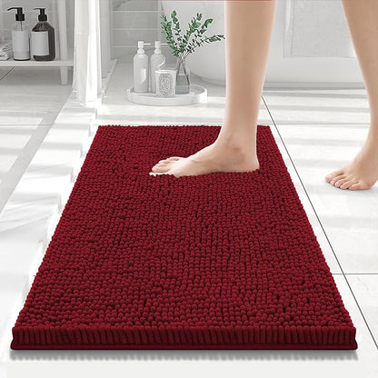 Smiry Luxury Chenille Bathroom Rugs 24x16, Extra Soft and Absorbent Shaggy Bath by Smiry