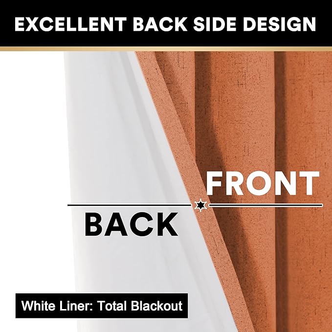 PrinceDeco 100% Blackout Curtains 84 inch Length 2 Panels Set Anti-Rust Grommet - Image 5