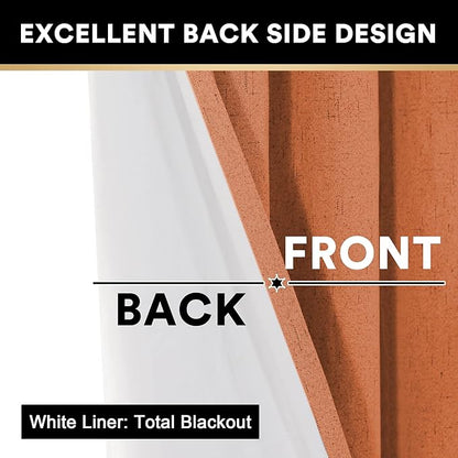 PrinceDeco 100% Blackout Curtains 84 inch Length 2 Panels Set Anti-Rust Grommet - Image 5