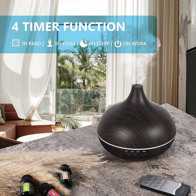 SACATR 550ml Oil Diffuser with 30x5 mL Essential Oils, Ultrasonic Technology - Image 5