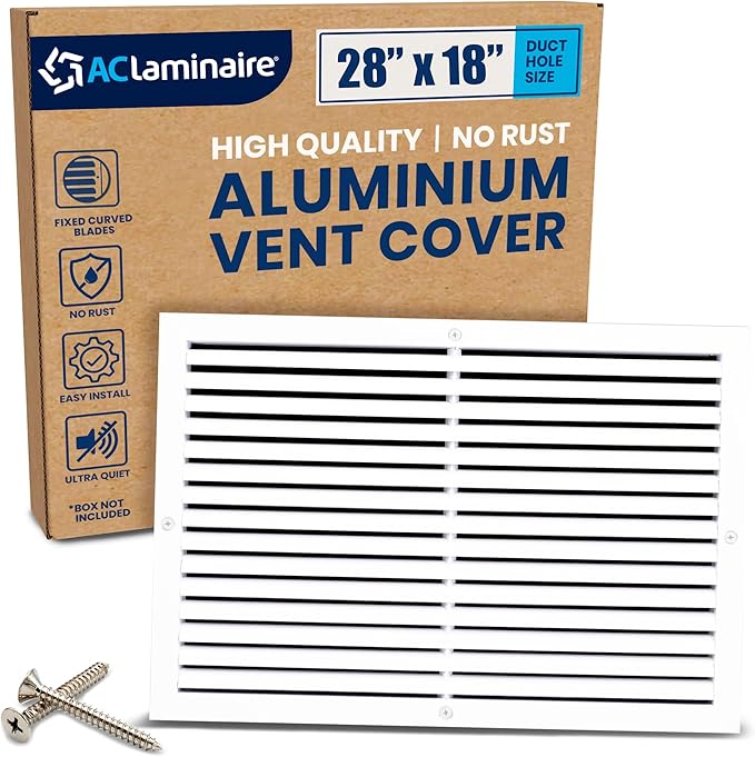 28x18 Inch Air Return Vent Cover Decorative – Premium Aluminum AC Vent Cover by LAMINAIRE
