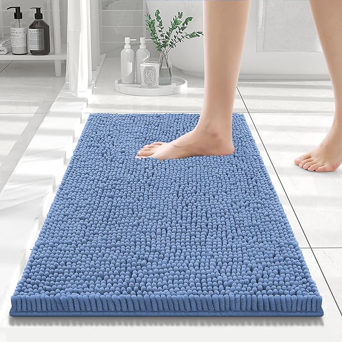 Smiry Luxury Chenille Bathroom Rugs 24x16, Extra Soft and Absorbent Shaggy Bath by Smiry