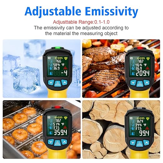 MESTEK Infrared Thermometer Gun -58°F to 1472°F, Digital Temperature Gun/K-Type - Image 5