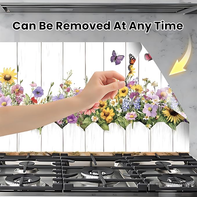 NYZE Kitchen Backsplash Stickers Waterproof Stove Backsplash Protector - Image 4