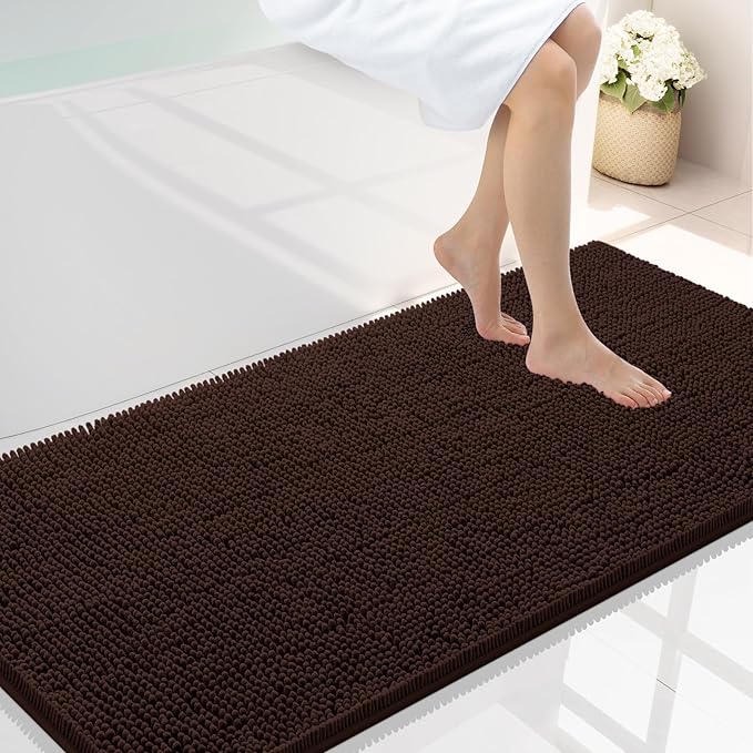 Smiry Luxury Chenille Bathroom Rugs 44x24, Extra Soft and Absorbent Shaggy Bath by Smiry