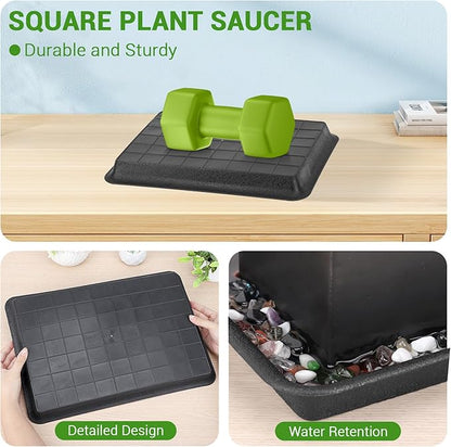 GREANER 3 Packs Plant Saucers Rectangular, Flower Pot Tray - Image 4