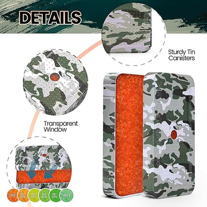 100 Gram Camouflage Gun Safe Dehumidifier Silica Gel Canister Rechargeable - Image 2