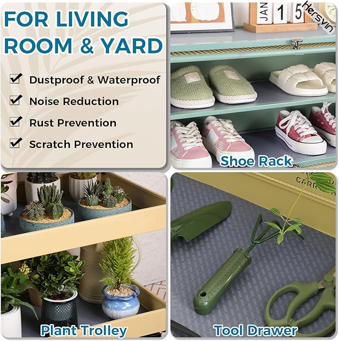 Hersvin Shelf Liners 12 in x 20 ft EVA Drawer Mats, Non-Adhesive Cupboard Pad - Image 9