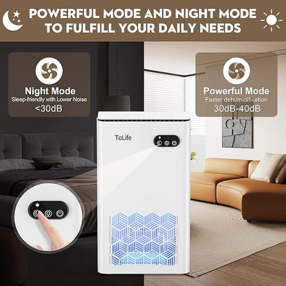 ToLife Dehumidifier for Home, 1000 sq.ft Dehumidifiers for Basement Bedroom - Image 4