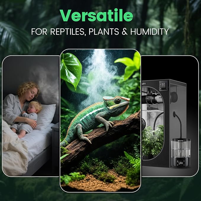 Reptile Humidifier Fogger for Terrariums, Timer Function, 1 Gallon, Adjustable - Image 2