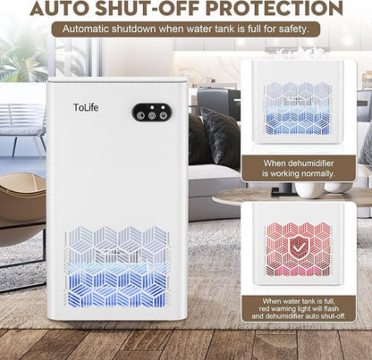 ToLife Dehumidifier for Home, 1000 sq.ft Dehumidifiers for Basement Bedroom - Image 6