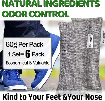 Marsheepy 6 Pack Activated Charcoal Odor Absorber Bags, Shoe Deodorizer insert - Image 3
