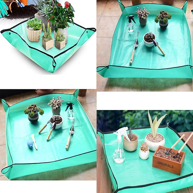 BIUWING 2PCS 26.8" x 26.8" Plant Repotting Mat Waterproof Transplanting Mat - Image 5