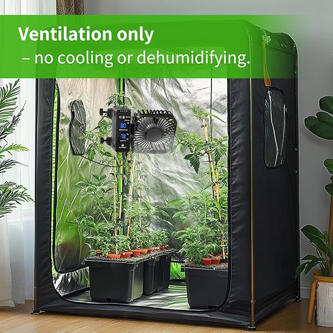 4" Grow Tent Fan with Auto Humidity Control | Quiet Oscillating Ventilation - Image 9