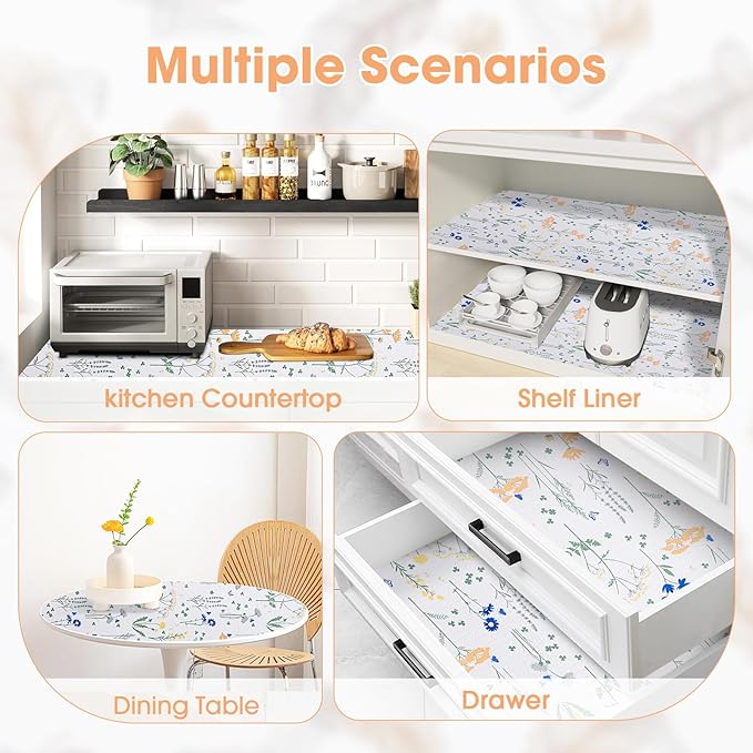 Drawer and Shelf Liner, Non-Slip Kitchen Cabinet Liners Non-Adhesive Thick - Image 9