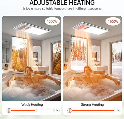 Bathroom Fan with Light and 1800W Heater, 160 CFM Ventilation, Remote Control - Image 3