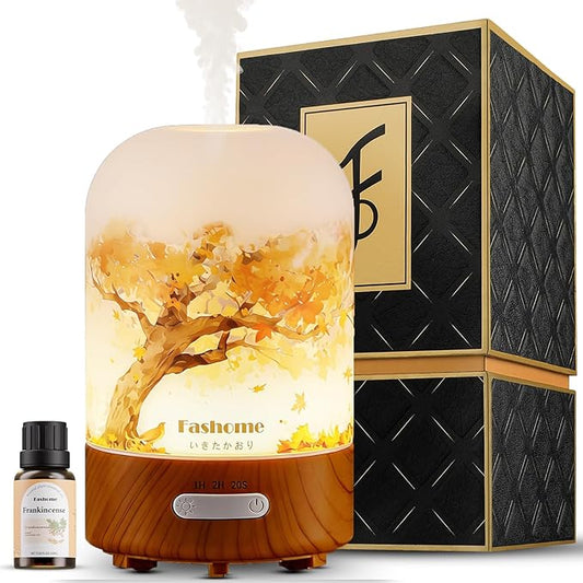 Essential Oil Diffuser Hand Blown Glass, 100ml Small Aromatherapy Diffuser by Fashome