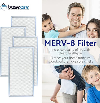BASEAIRE 4 Pack MERV-8 Filter Replacement Set - Image 5