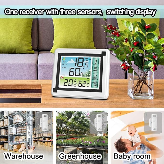 Indoor Outdoor Thermometer Hygrometer Wireless Remote Weather Stations - Image 6