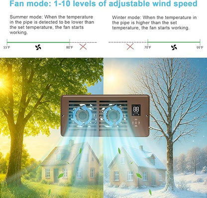 Register Booster Fan for 4" x 12" Vents Only, 10 Speeds to Control Cool and - Image 5