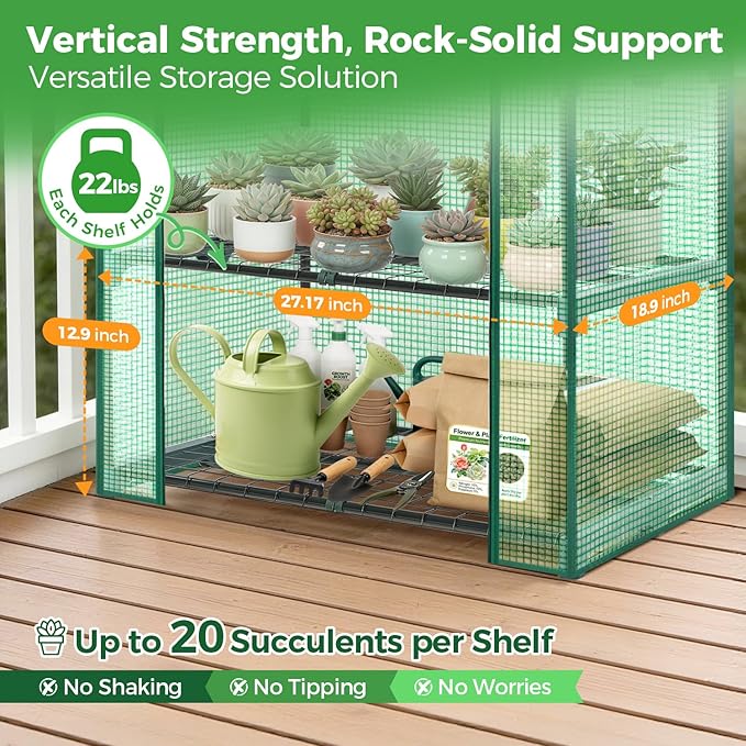 Ohuhu Mini Greenhouse for Indoor Outdoor, Small Plastic Plant Green House - Image 6