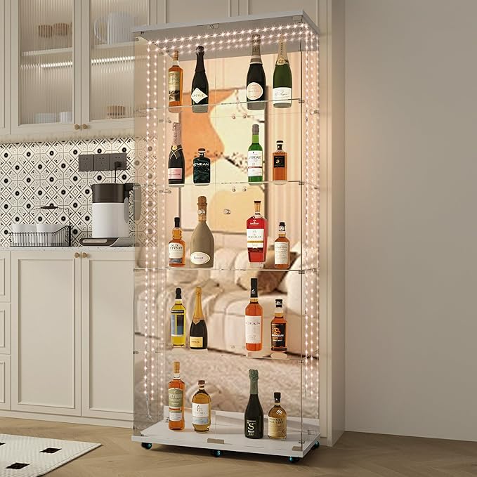 Yoluckea 5 Tiers Glass Display Cabinet - Image 6