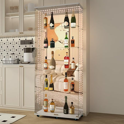 Yoluckea 5 Tiers Glass Display Cabinet - Image 6