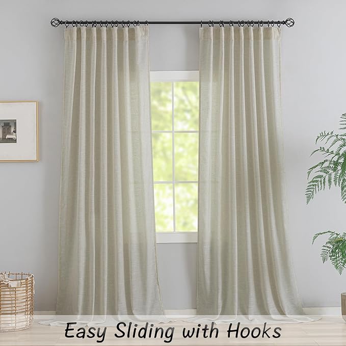 120 Inches Extra Long Linen Curtains - Image 2
