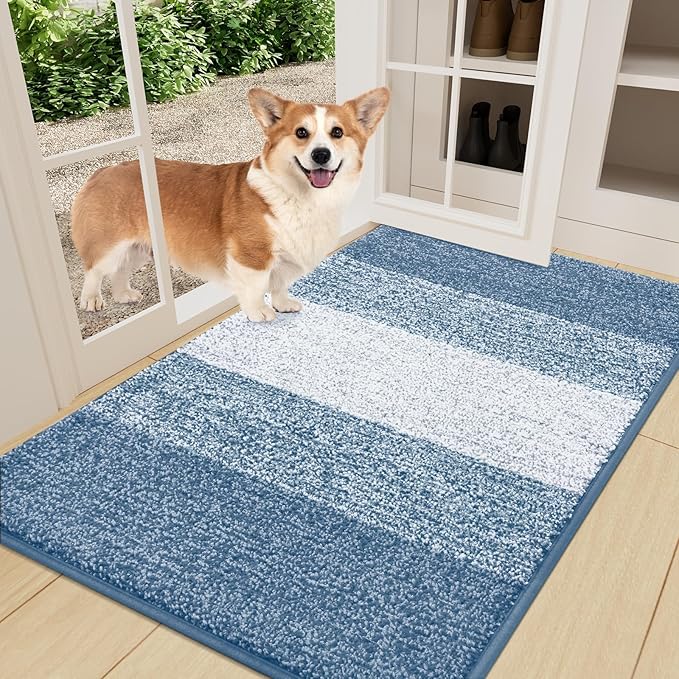 Smiry Dog Door Mat for Muddy Paws, Absorbs Moisture and Dirt, Low-Profile by Smiry