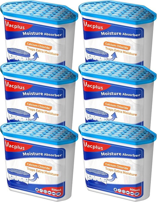Vacplus Moisture Absorbers 6 pack, Portable Humidity Absorber Boxes by Vacplus