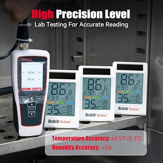 BaldrTherm Room Thermometer Indoor Humidity Meter Solar Powered - Image 3