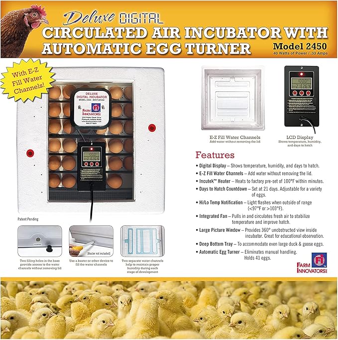 Farm Innovators 2450 Heated Digital Circulated Air Incubator - Image 7