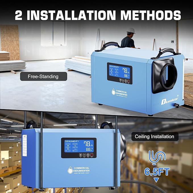 145 Pints Commercial Dehumidifier, Industrial Water Damage Unit up to 6 - Image 4