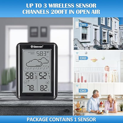 Geevon Indoor Outdoor Thermometer Wireless 200ft/60m, Digital Temperature - Image 5