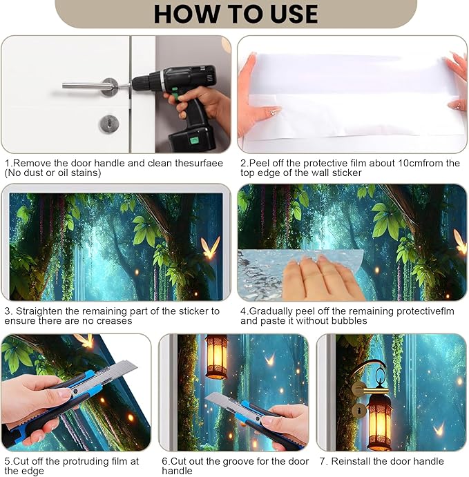 3D Door Stickers, Peel and Stick Vinyl Wallpaper ，Self-Adhesive Mural - Image 5