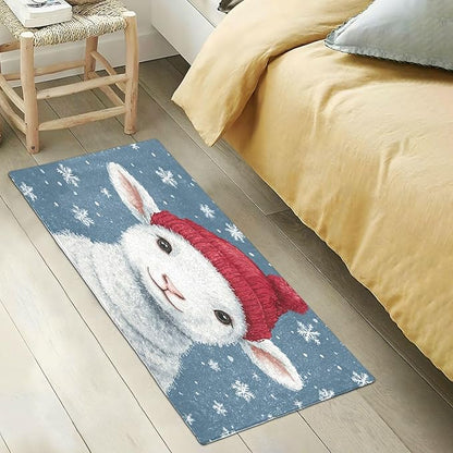 Christmas Lamb with Red Hat Decorative Rugs - Image 5