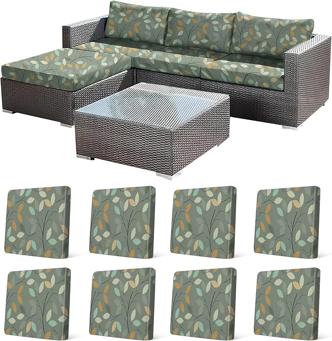 8Pcs Stretch Patio Cushion Cover by CALBODE