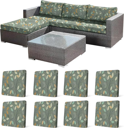 8Pcs Stretch Patio Cushion Cover by CALBODE