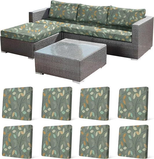 8Pcs Stretch Patio Cushion Cover by CALBODE