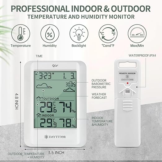 Outdoor Thermometer Weather Stations Wireless High Precision Temperature - Image 3