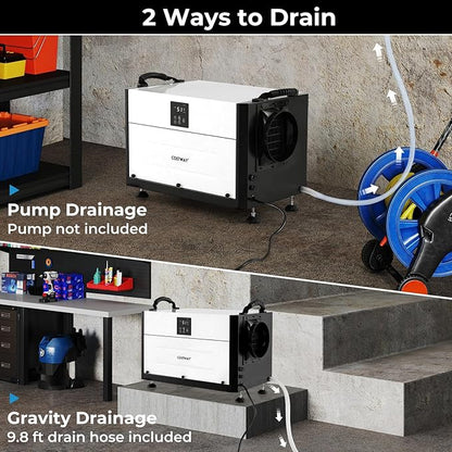COSTWAY 155 PPD Commercial Dehumidifier, 1900 Sq.Ft Crawl Space Dehumidifier - Image 5