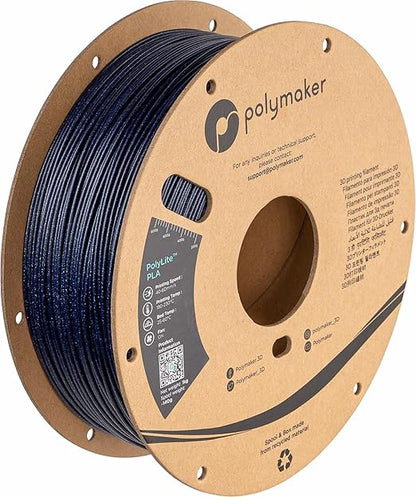 Polymaker Glitter PLA Filament 1.75mm, Galaxy Blue PLA 3D Printer Filament 1kg by Polymaker