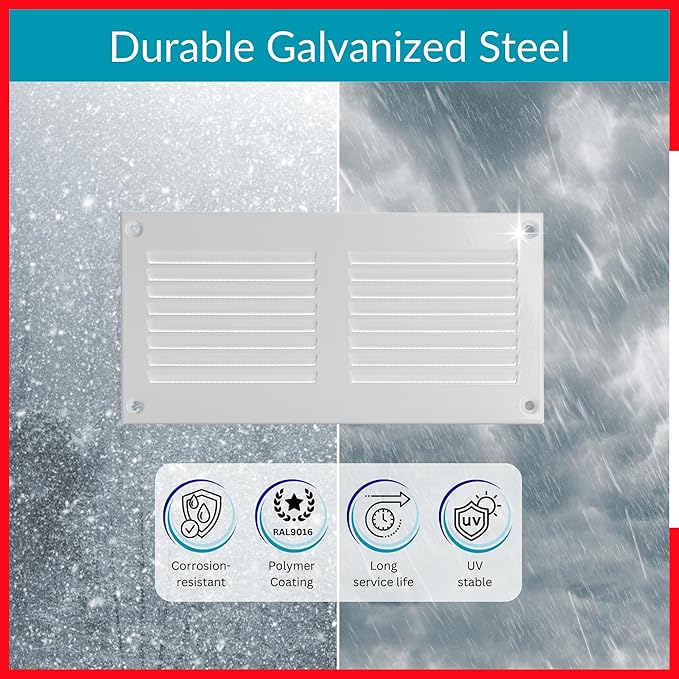 6x2 Vent Cover - White HVAC Return Air Grille - Image 3