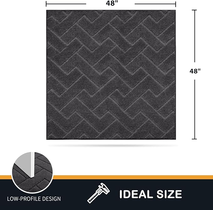 PURRUGS Dirt Trapping Door Mat 48" x 48", Non-Slip Machine Washable Entry Rug - Image 2