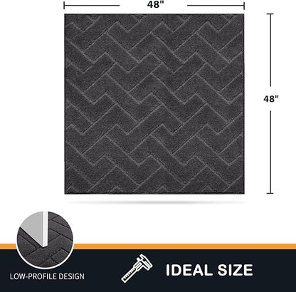 PURRUGS Dirt Trapping Door Mat 48" x 48", Non-Slip Machine Washable Entry Rug - Image 2