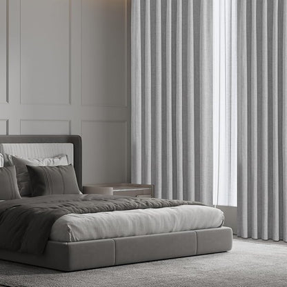 CUCRAF Linen 100% Blackout Curtains 90 Inch Length 2 Panels Set, Back Tab and - Image 9