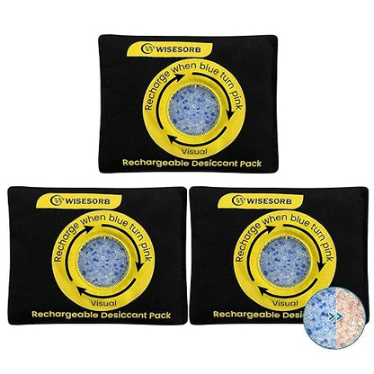 200g Reusable Silica Gel Desiccant, Color Indicating Rechargeable Desiccant by Wisesorb