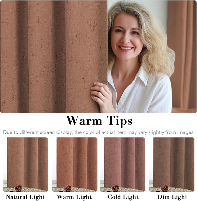 H.VERSAILTEX White Linen Blackout Curtains Durable Thick Textured Linen Look - Image 6