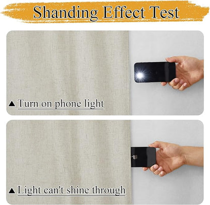 RYB HOME Natural Linen Blended Curtains - Image 2