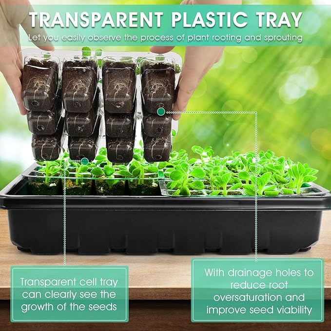 Seed Starter Tray with Grow Light, 96-Cell Seed Starter Kit, Seedling Starter - Image 5